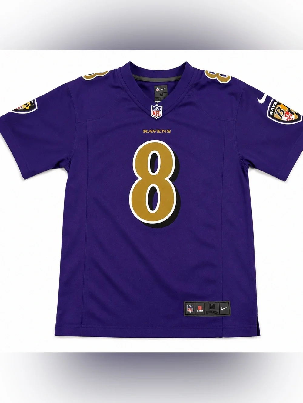 Nike NFL Lamar Jackson #8 Baltimore Ravens Youth Medium Purple Player Jersey